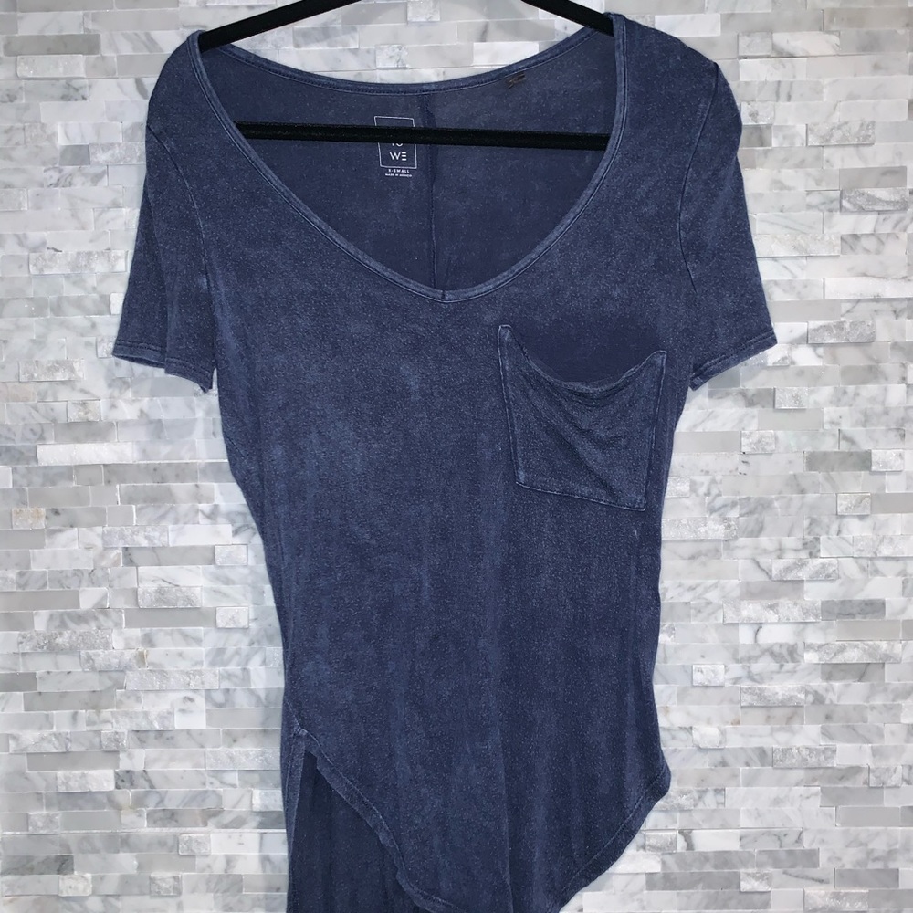 Me To We PacSun Navy Curved Pocket Tee XS
